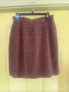 Allison Taylor Leopard Print Mini Skirt - Pink and Brown